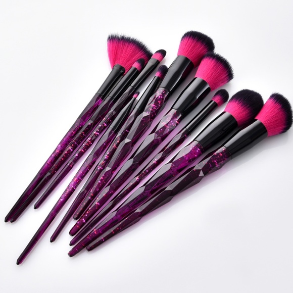 Pink And Black Makeup Brush Set Saubhaya Makeup